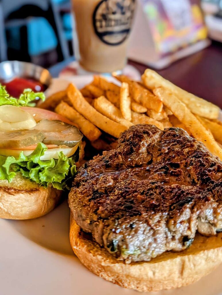 mosa's joint blue cheese burger